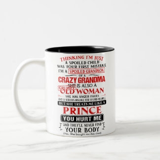 Caneca De Café Em Dois Tons Sou um neto mimado de uma avó louca