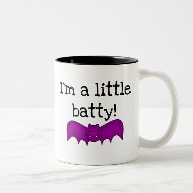 Caneca De Café Em Dois Tons Sou um Pequeno Batty (Direita)