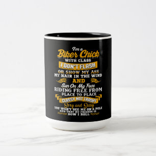 Caneca De Café Em Dois Tons Sou um Presente de Pintinho Biker para Motociclist
