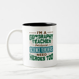 Caneca De Café Em Dois Tons Sou um professor de Geografia, Engraçado Heroes.