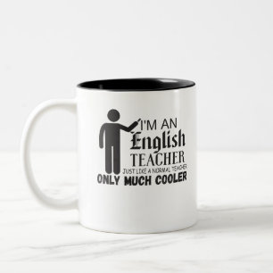 Caneca De Café Em Dois Tons Sou um professor de inglês como um professor norm