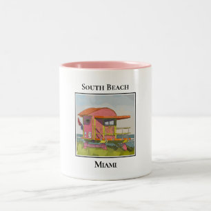 Caneca De Café Em Dois Tons South Beach Miami Florida Lifeguard Tower
