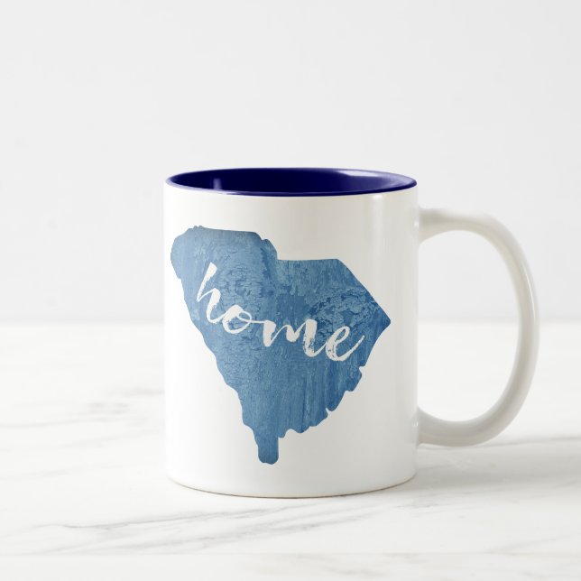 Caneca De Café Em Dois Tons South Carolina Home Wood Grain (Direita)
