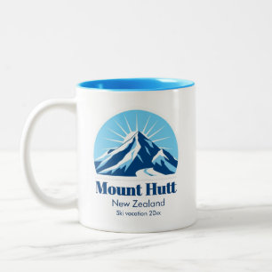 Caneca De Café Em Dois Tons Souvenir do resort de esqui Monte Hutt na Nova Zel
