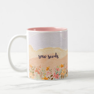 Caneca De Café Em Dois Tons Sow Seeds Flower Mug