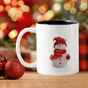 Caneca De Café Em Dois Tons Sowman Tridimensional de Natal