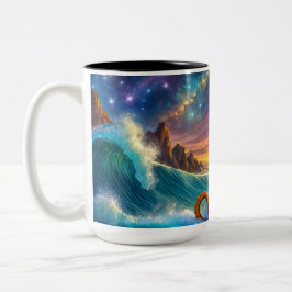 Caneca De Café Em Dois Tons Space Seacavalo Design por Rich AMeN Gill