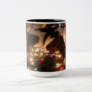Caneca De Café Em Dois Tons Spaniel de Springer do Natal