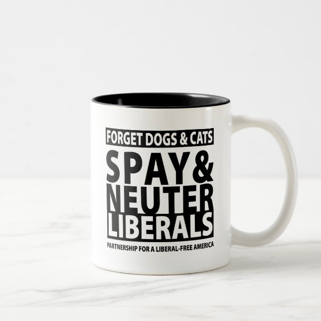 Caneca De Café Em Dois Tons Spay & neutralize liberais (Direita)