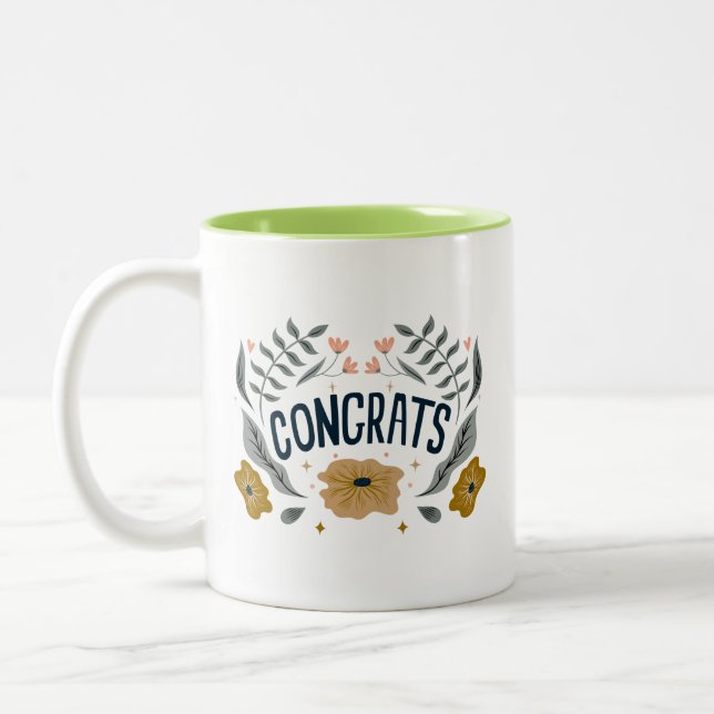 Caneca De Café Em Dois Tons Spesial Life Elegant Cheerful Two tone Congrats (Esquerda)