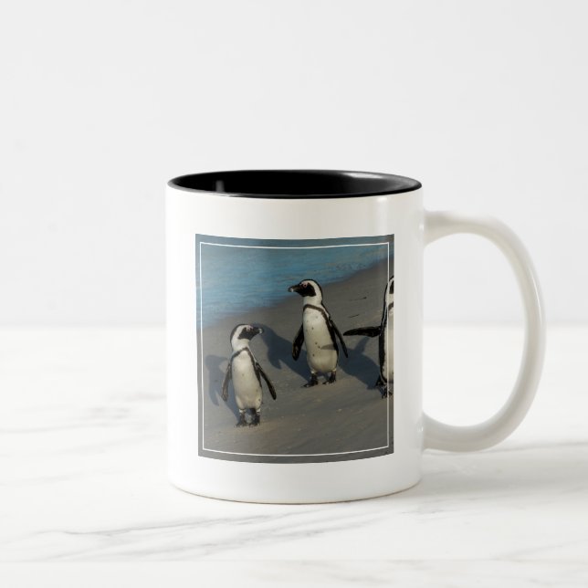 Caneca De Café Em Dois Tons Spheniscus africano Demersus dos pinguins | (Direita)