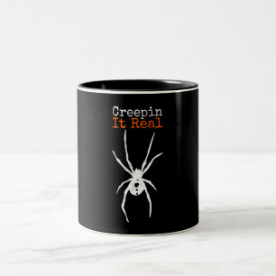 Caneca De Café Em Dois Tons Spider G Figurino do Dia de as Bruxas engraçado - 