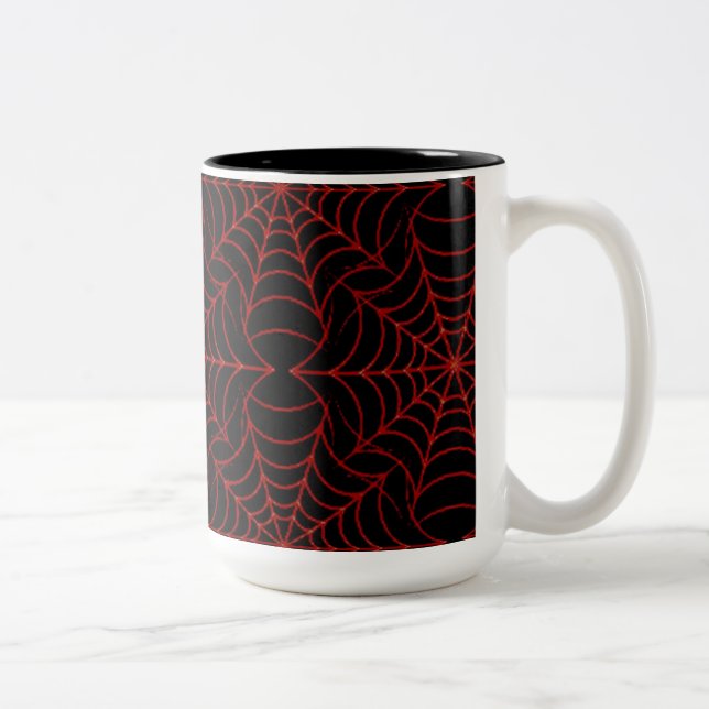 Caneca De Café Em Dois Tons Spider Webs Patterno Coffee Mug (Direita)
