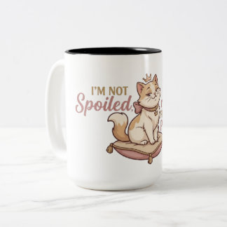 Caneca De Café Em Dois Tons Spoiled Cat Royal Cushion Sticker