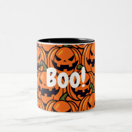 Caneca De Café Em Dois Tons Spooky Boo abóbora-a-lanterna Halloween