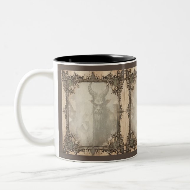 Caneca De Café Em Dois Tons Spooky Christmas Krampus (Esquerda)