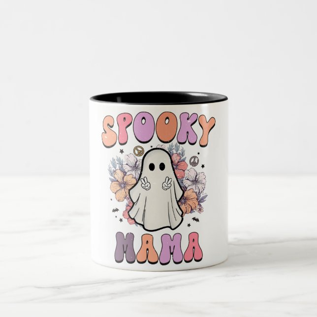 Caneca De Café Em Dois Tons Spooky Mama (Centro)