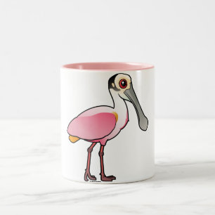 Caneca De Café Em Dois Tons Spoonbill róseo bonito