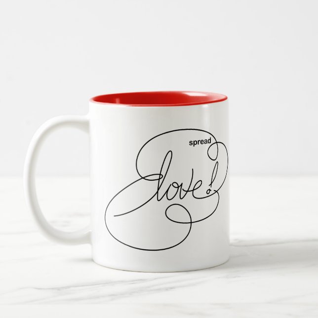 Caneca De Café Em Dois Tons spread LOVE - Nuvens Negrito (Esquerda)