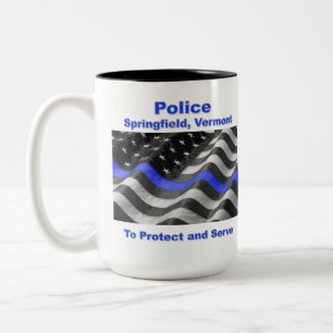 Caneca De Café Em Dois Tons Springfield, Vermont. Polícia