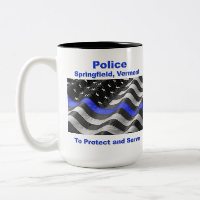 Caneca De Café Em Dois Tons Springfield, Vermont. Polícia (Esquerda)
