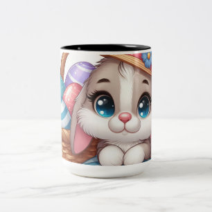 Caneca De Café Em Dois Tons Springtime Bunny Bliss