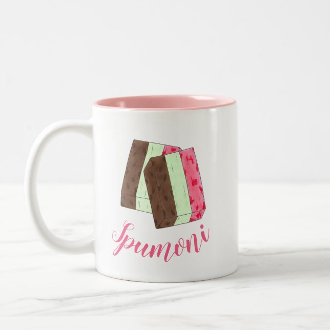 Caneca De Café Em Dois Tons Spumoni Italiano Gelato Sorvete Dessert Spumone (Esquerda)