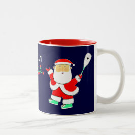 Caneca De Café Em Dois Tons Squash Player Christmas