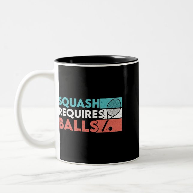 Caneca De Café Em Dois Tons Squash Requer Bolas Racquetball Squash Player Cr (Esquerda)