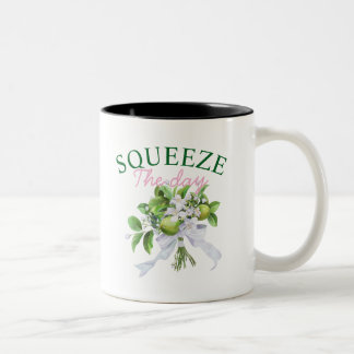 Caneca De Café Em Dois Tons Squeeze The Day Coffee Mug: Funny Lemon Quote