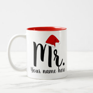 Caneca De Café Em Dois Tons Sr. Papais noeis Vermelhos