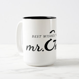 Caneca De Café Em Dois Tons Sr&Sra. Wedding Gift