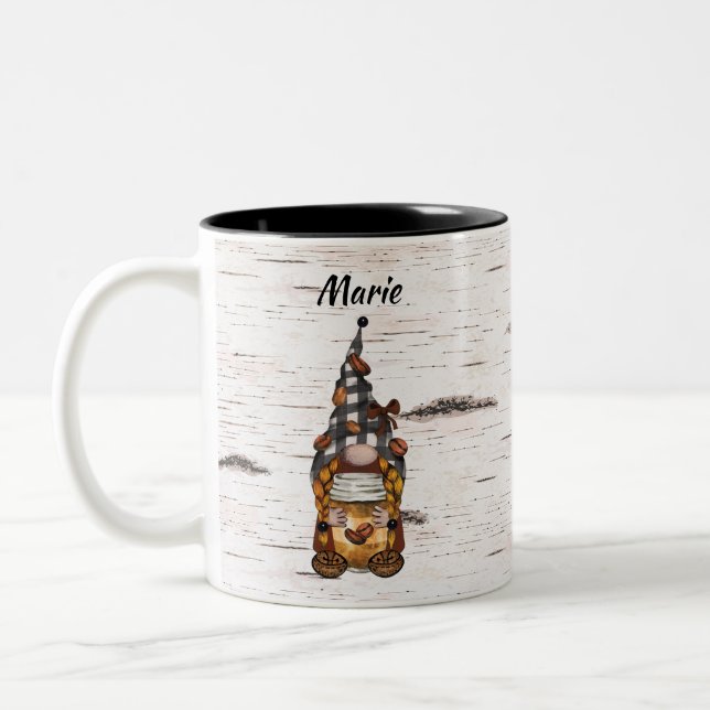 Caneca De Café Em Dois Tons Sra. Coffee Gnome (Esquerda)