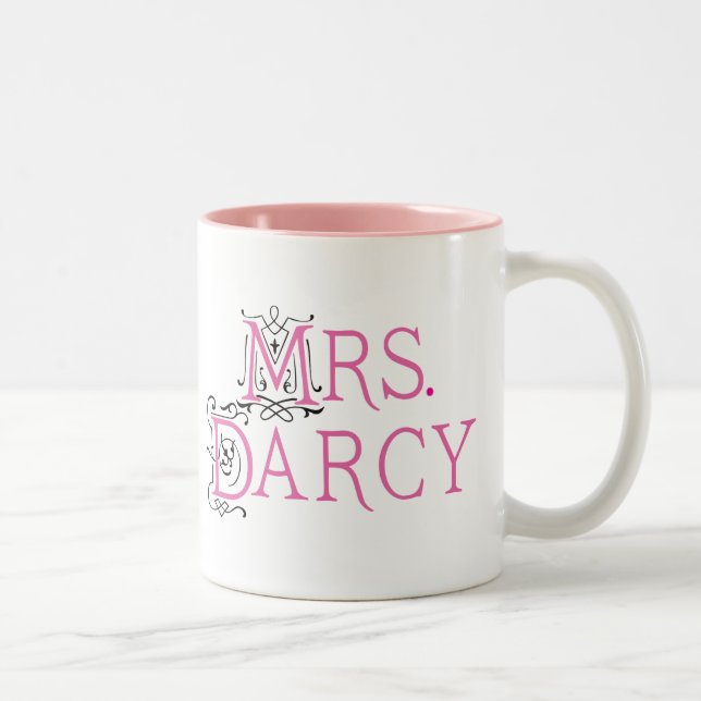Caneca De Café Em Dois Tons Sra. Darcy Presente de Jane Austen (Direita)