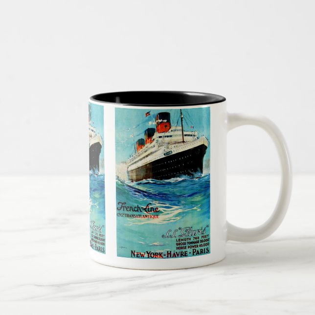 Caneca De Café Em Dois Tons ss Paris ~ Linha Francesa (Direita)