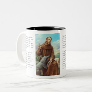 Caneca De Café Em Dois Tons St Francis da oração de Assisi da paz
