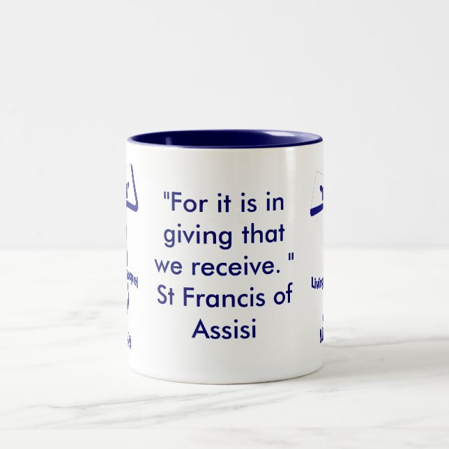 Caneca De Café Em Dois Tons St Francis de citações de Assisi (Centro)