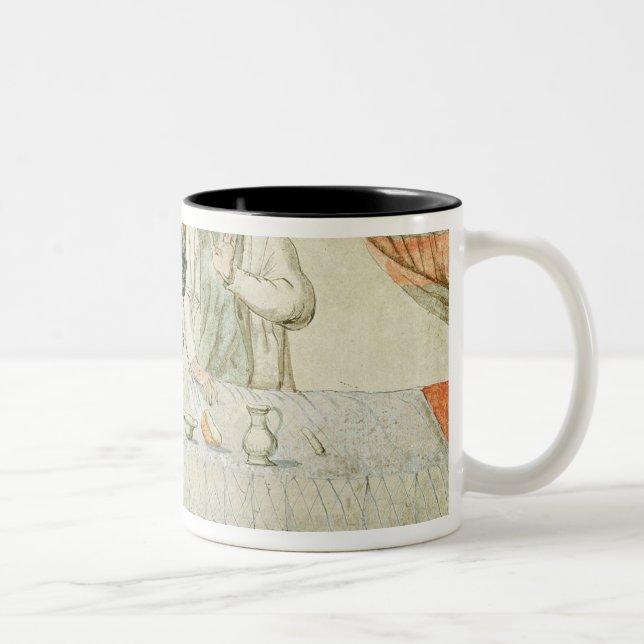 Caneca De Café Em Dois Tons St Louis que alimenta uma monge avara (Direita)