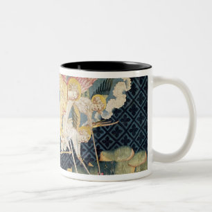 Caneca De Café Em Dois Tons St Michael e seus anjos que lutam o dragão