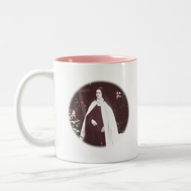 Caneca De Café Em Dois Tons St. Therese de Lisieux (Esquerda)