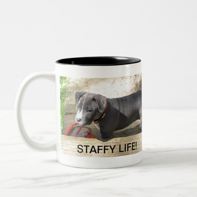 Caneca De Café Em Dois Tons Staffordshire bull terrier (Esquerda)
