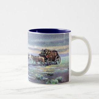 Caneca De Café Em Dois Tons STAGECOACH do FIM DA TARDE por SHARON SHARPE