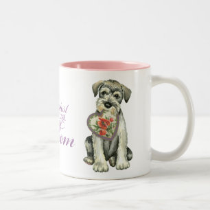 Caneca De Café Em Dois Tons Standard Schnauzer Heart Mãe