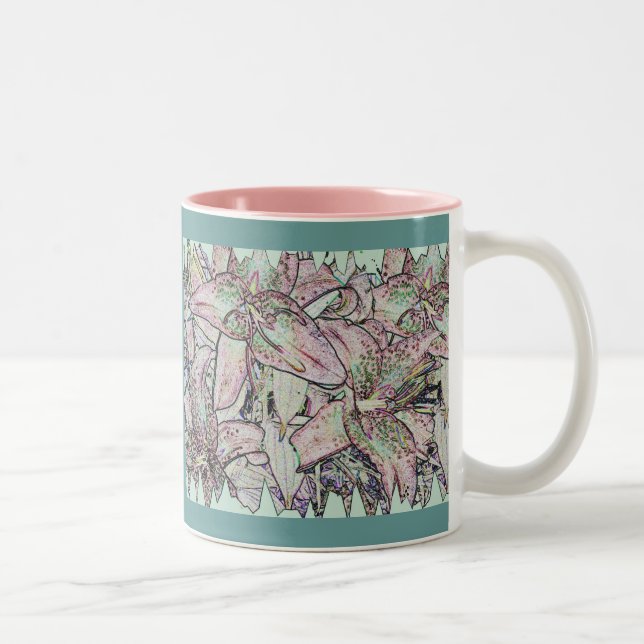 Caneca De Café Em Dois Tons Star Gazer Lily no Lápis (Direita)