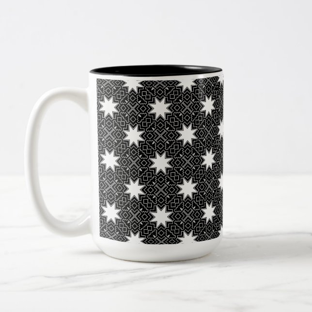 Caneca De Café Em Dois Tons Star Geométrico INV (Esquerda)