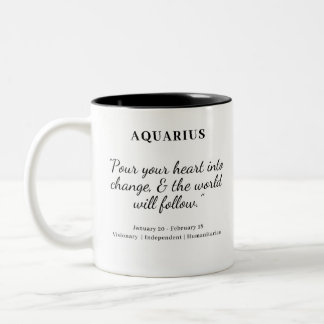 Caneca De Café Em Dois Tons Star Power: Aquarius Astrology Mug