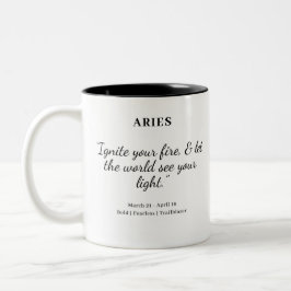 Caneca De Café Em Dois Tons Star Power: Aries Astrology Mug