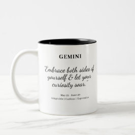 Caneca De Café Em Dois Tons Star Power: Gemini Astrology Mug