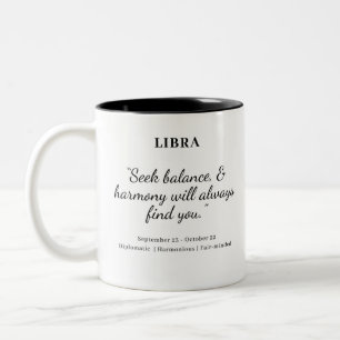Caneca De Café Em Dois Tons Star Power: Libra Astrology Mug