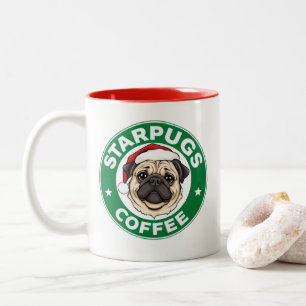 Caneca De Café Em Dois Tons Starpugs Café Pug de Natal